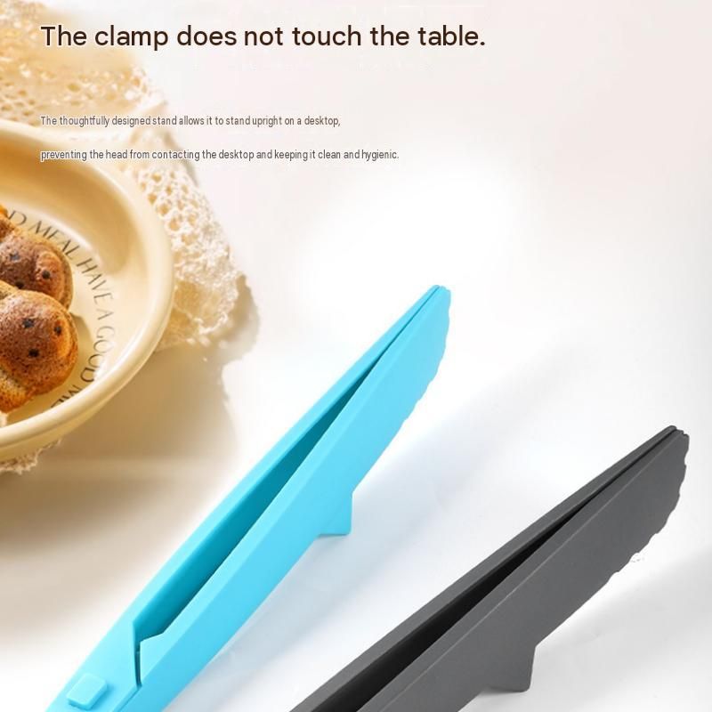 Grey Foldable Nylon Kitchen Tongs - Self-Standing Design with Serrated Grip view 5