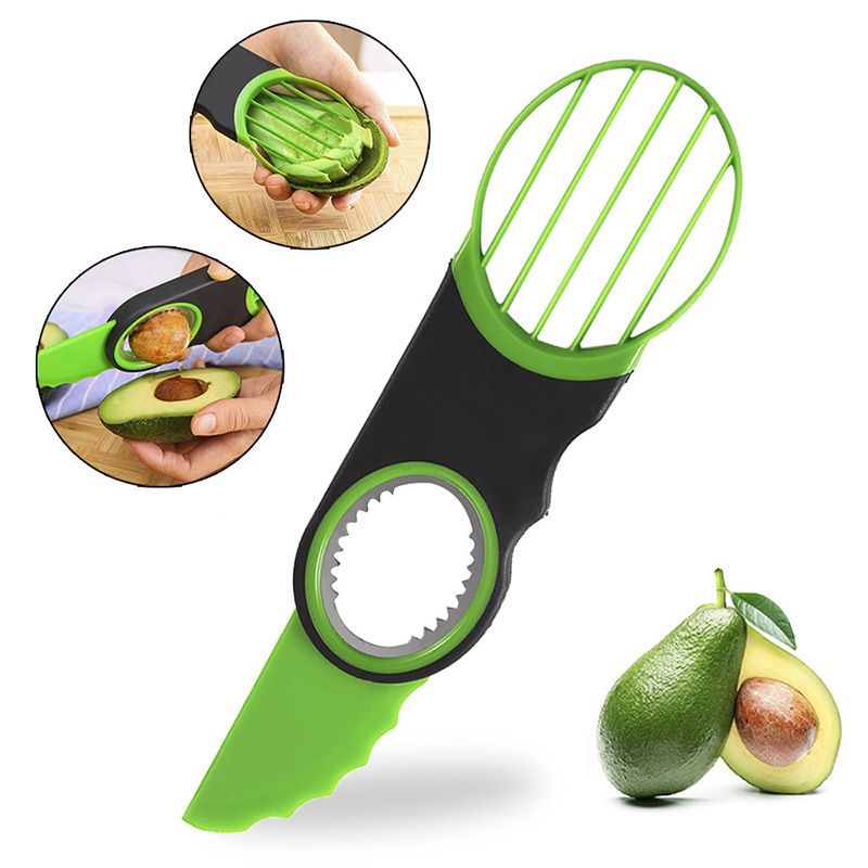 3 in 1 Avocado Slicer and Pitter - ABS Fruit Cutter for Cutting