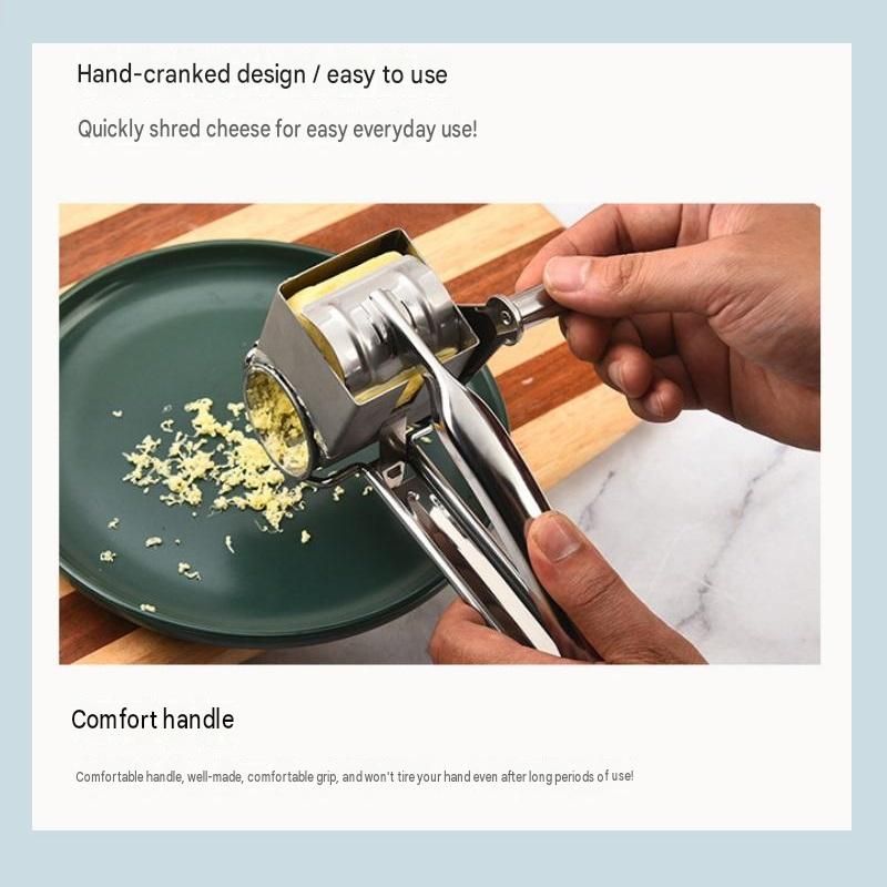 5-6 hole grater planer Stainless Steel Hand Crank Cheese Grater - Rotary Drum view 8