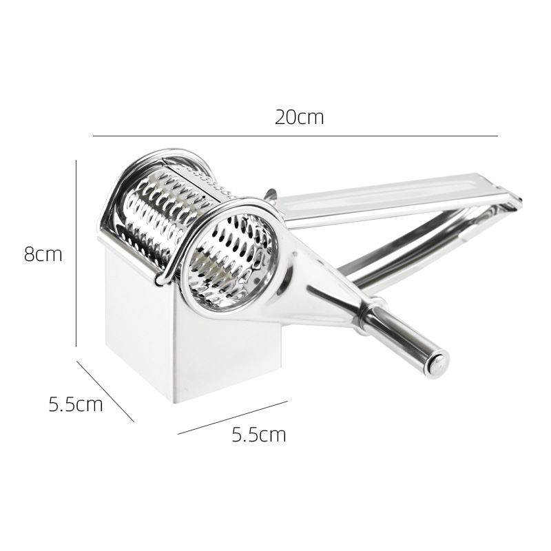 5-6 hole grater planer Stainless Steel Hand Crank Cheese Grater - Rotary Drum view 9