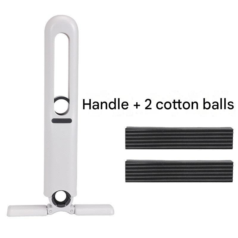Mini Handheld Foldable Mop WIth ABS Handle and 2 Sponge Head- Hand-Free