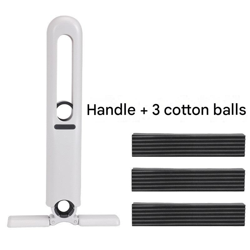 Mini Handheld Foldable Mop WIth ABS Handle and 3 Sponge Head- Hand-Free