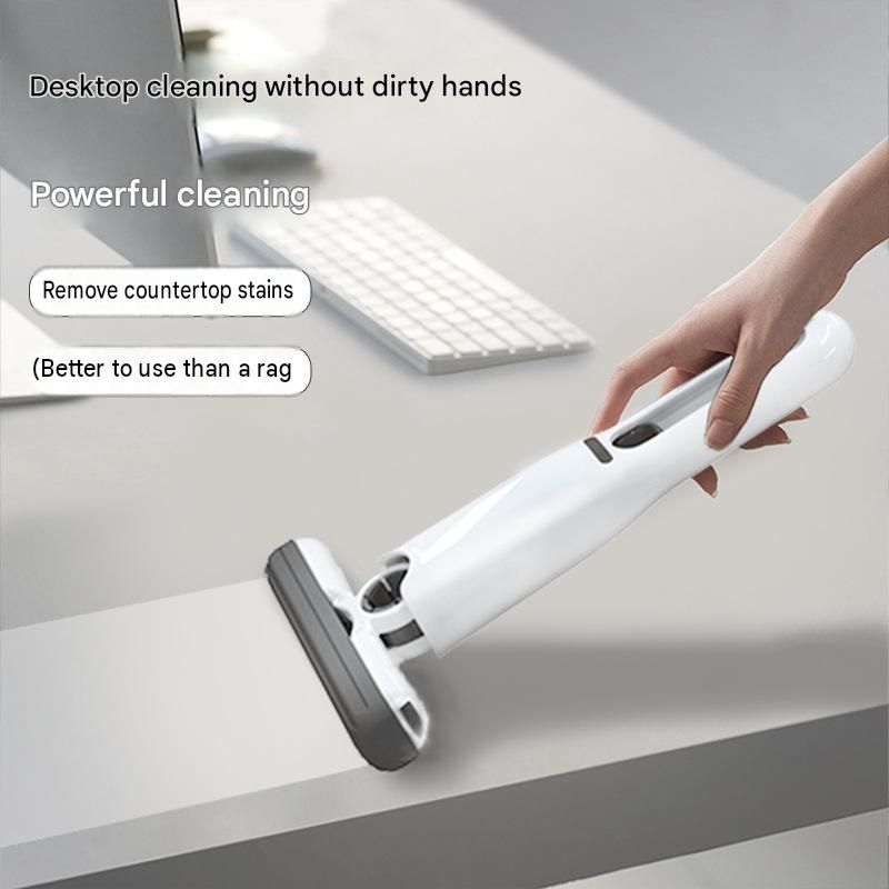 Mini Handheld Foldable Mop WIth ABS Handle and 3 Sponge Head- Hand-Free view 3