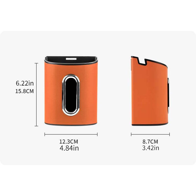 Black Multifunctional Car Seat Back Tissue Box - ABS and Faux Leather - Phone view 6