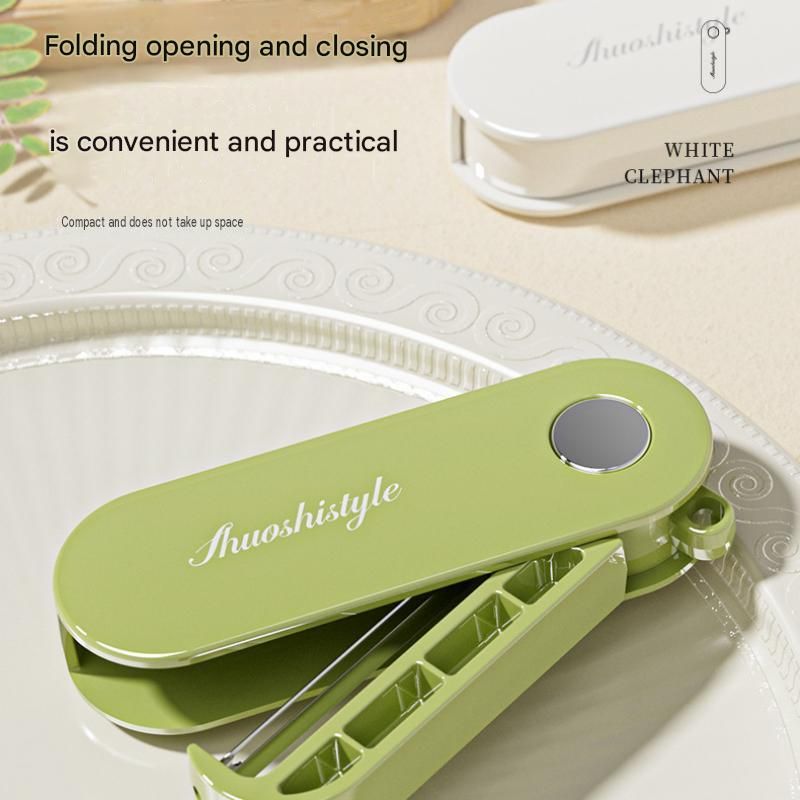 White Portable Folding Fruit Peeler - Stainless Steel Blade view 5
