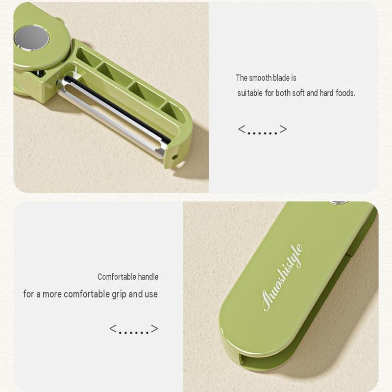 Green Portable Folding Fruit Peeler - Stainless Steel Blade view 8