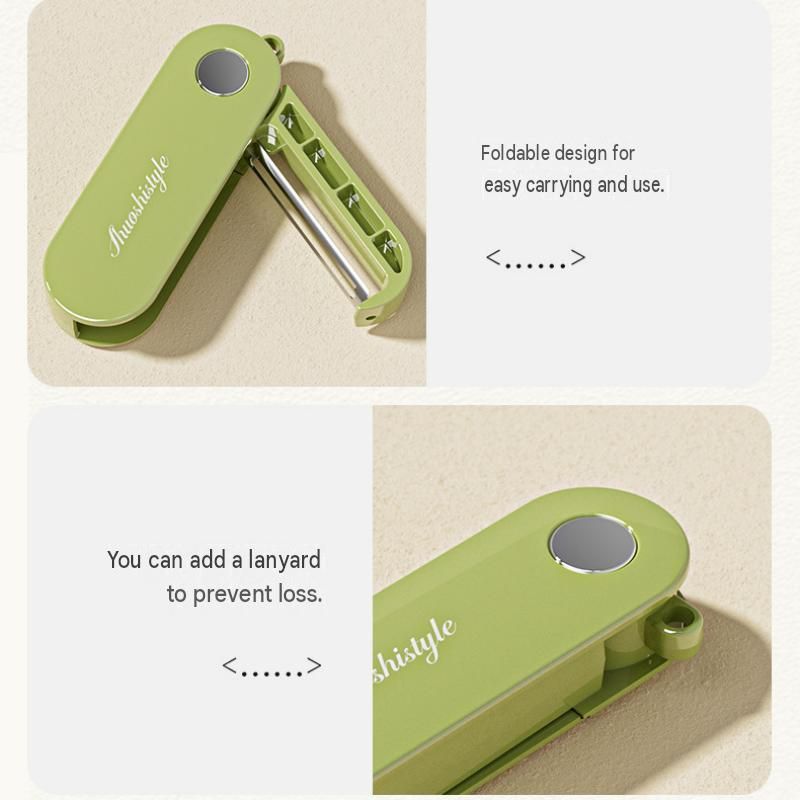 Green Portable Folding Fruit Peeler - Stainless Steel Blade view 9