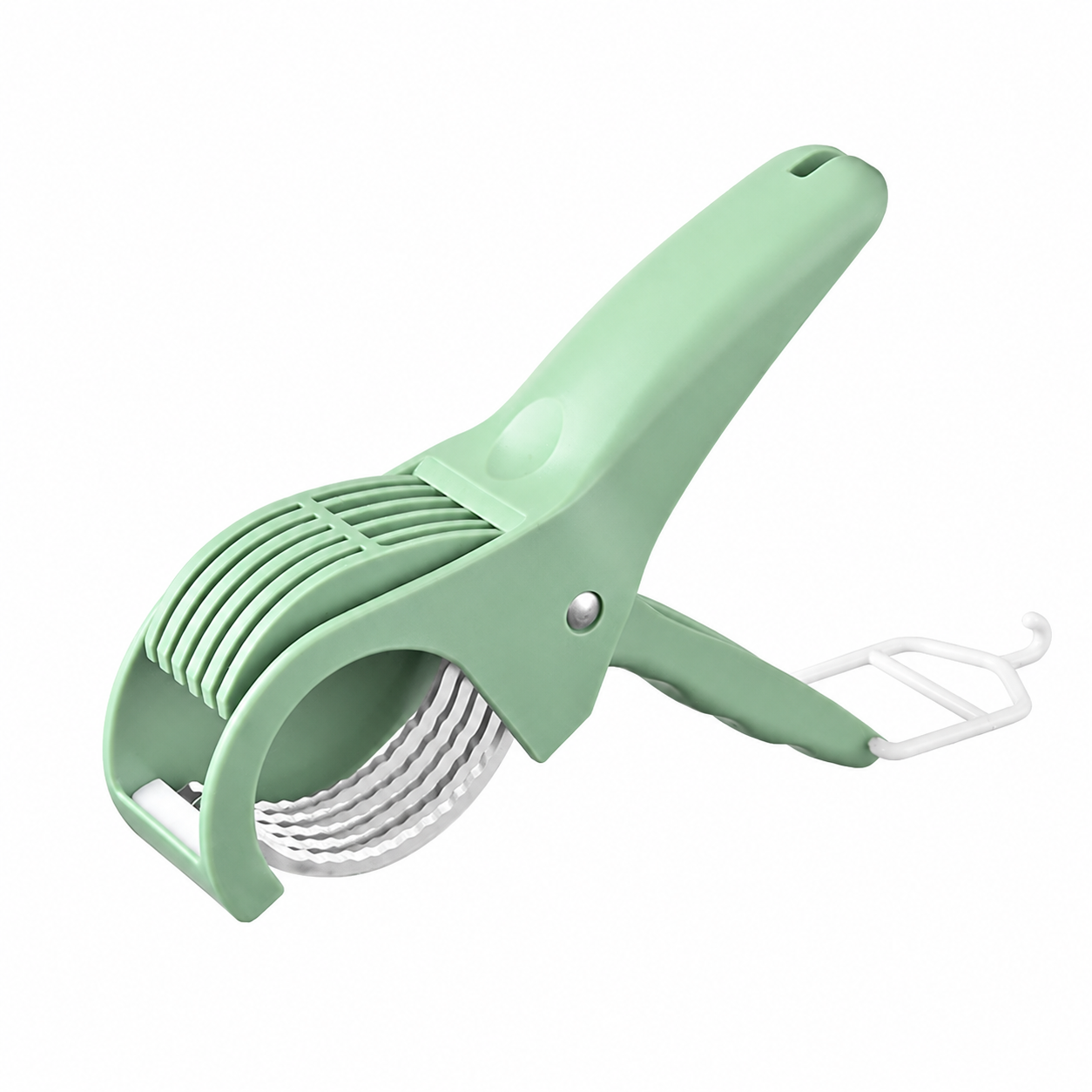 Green Multifunctional Fruit and Vegetable Slicer - Stainless Steel Blades