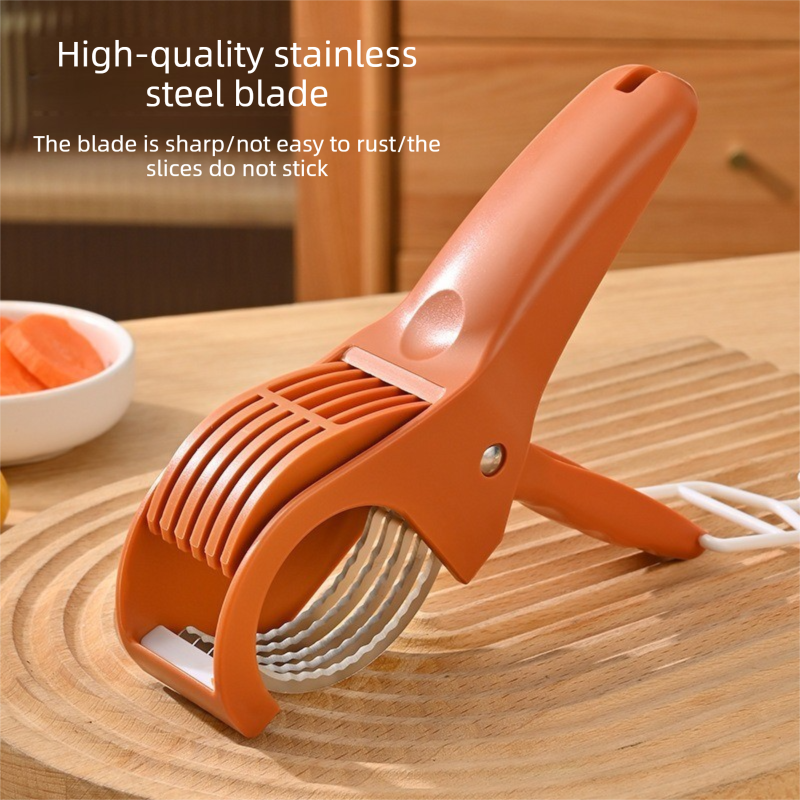 Green Multifunctional Fruit and Vegetable Slicer - Stainless Steel Blades view 4