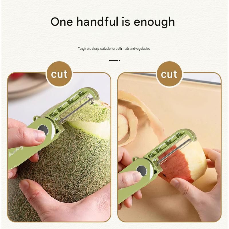 Home Fruit & Vegetable Peeling and Slicing Prep Set-White Folding Peeler and view 3
