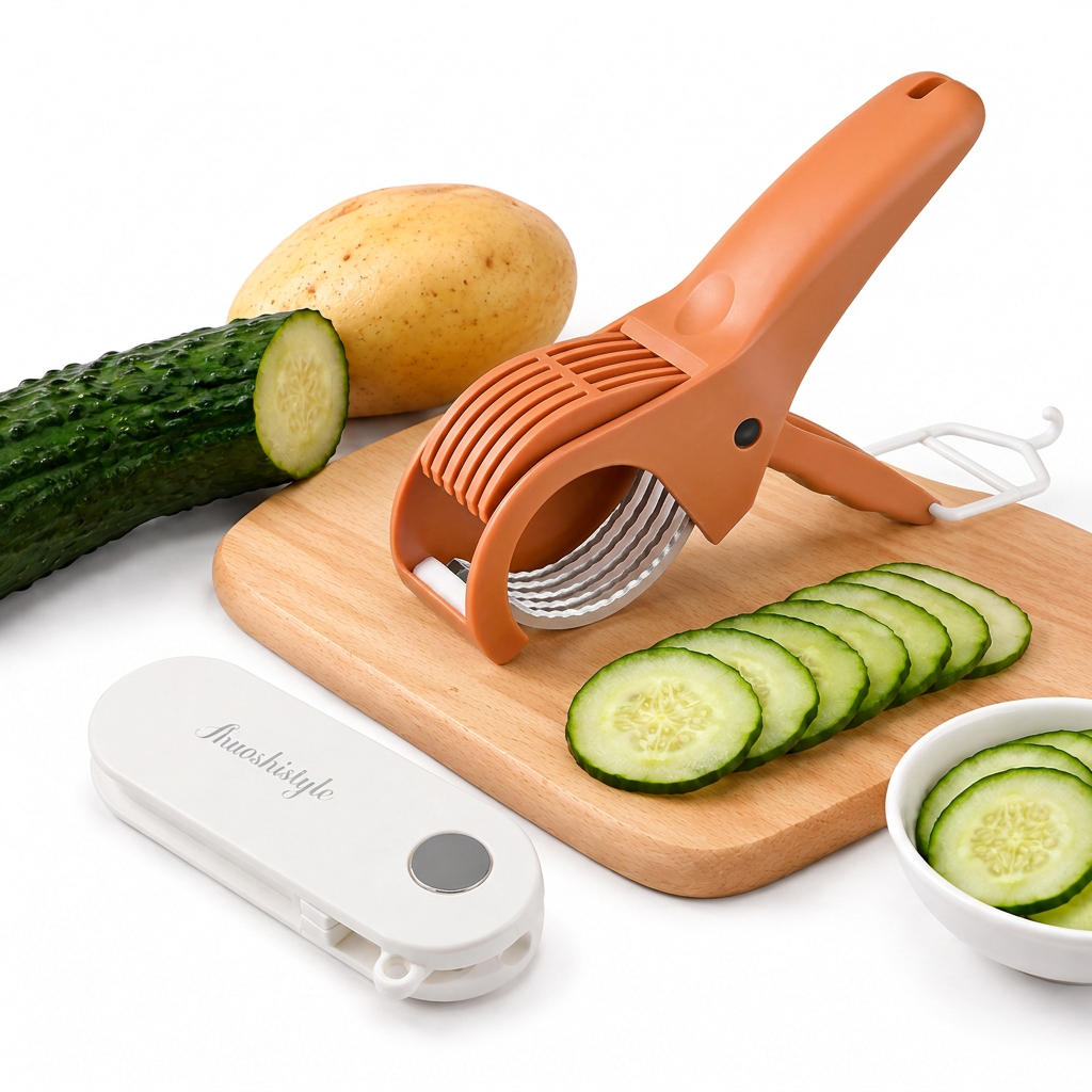 Home Fruit & Vegetable Peeling and Slicing Prep Set-White Folding Peeler and