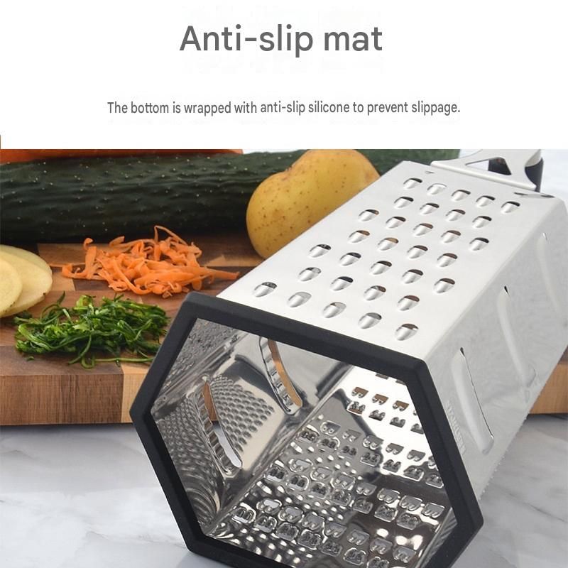 Multifunctional Six-Sided Box Vertical grater- Stainless steel flat handle view 4