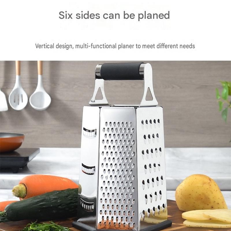 Multifunctional Six-Sided Box Vertical grater- Stainless steel flat handle view 5