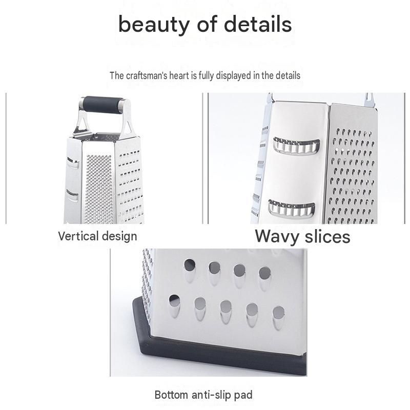 Multifunctional Six-Sided Box Vertical grater- Stainless steel flat handle view 9