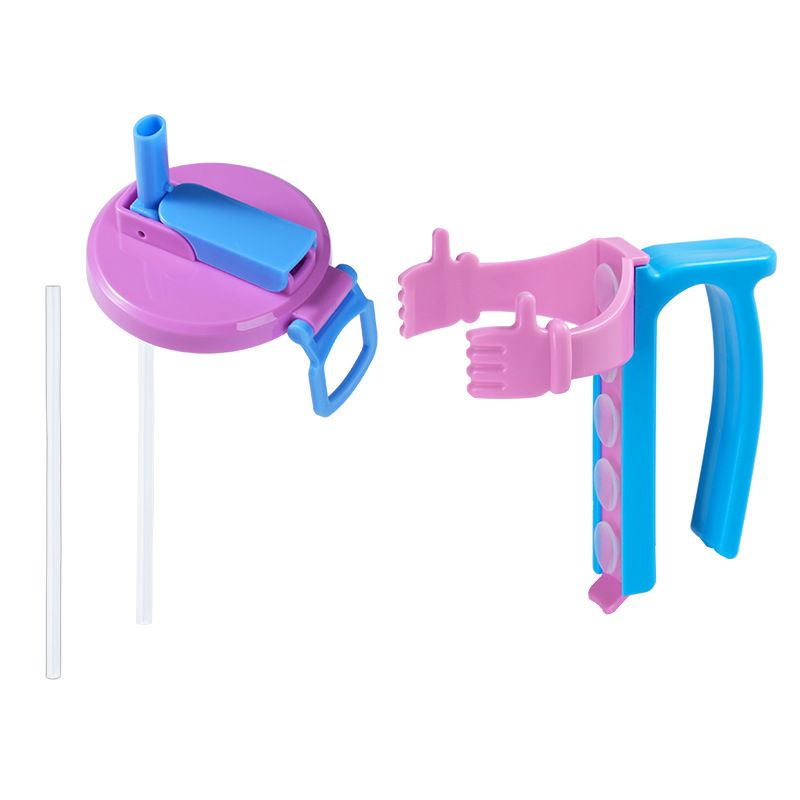 Purple Soda Can Lid and Handle Holder Set - Anti-Overflow Plastic Cover with