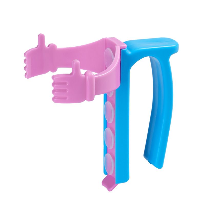 Purple Soda Can Holder with Handle and Suction Cups - Portable Plastic Stand