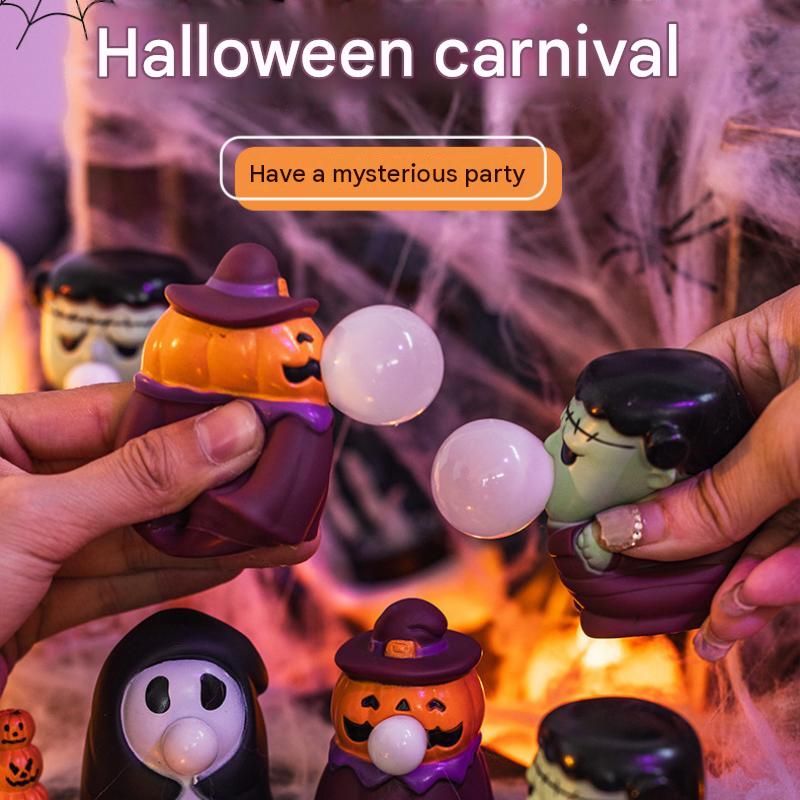 3 pce Halloween Squeeze Bubble Toy （Pumpkin witch and Ghost and Green Monster） view 5
