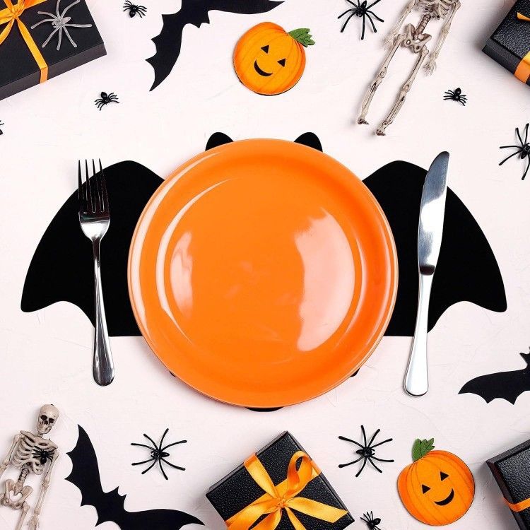 5-pieces 35*20cm Halloween bat-shaped mat - Felt Non-Slip Heat Resistant Table view 7