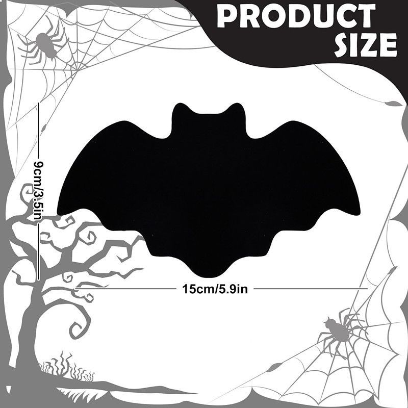 5-pieces 15*9cm Halloween bat-shaped mat - Felt Non-Slip Heat Resistant Table view 2