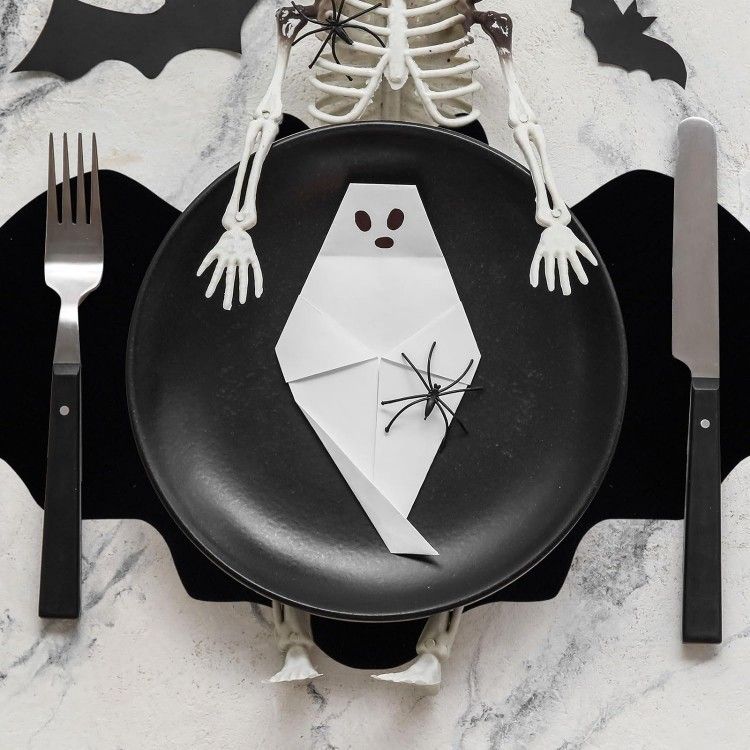5-pieces 15*9cm Halloween bat-shaped mat - Felt Non-Slip Heat Resistant Table view 6