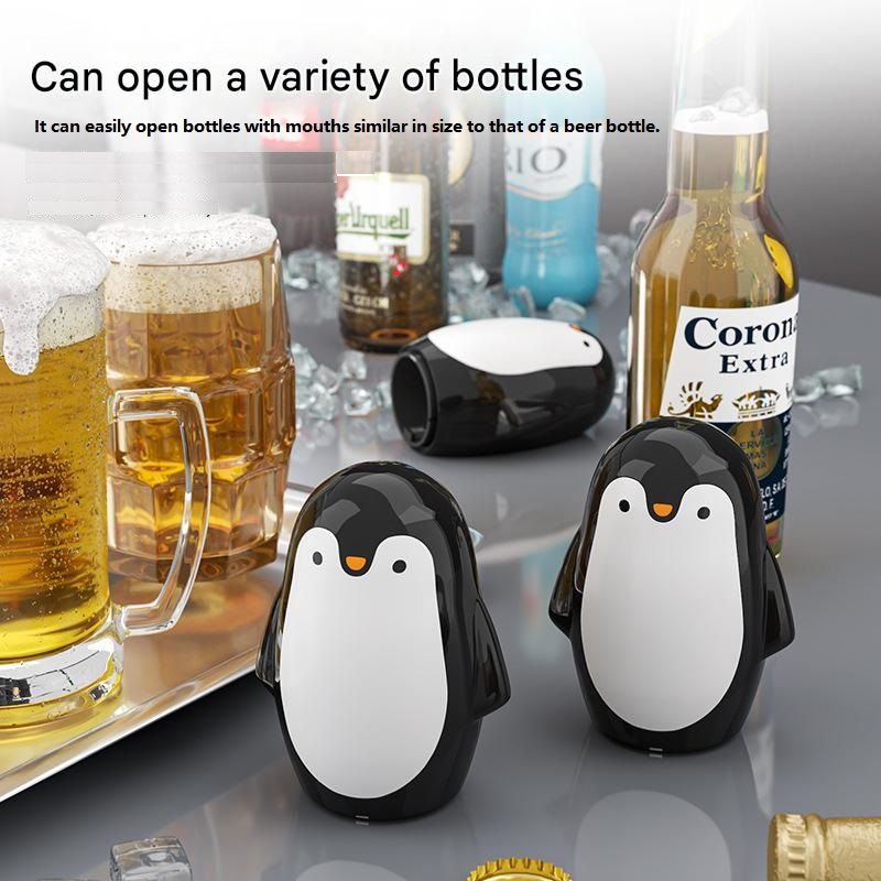 2 pcs Penguin-shaped design Bottle Opener - Stainless Steel and Plastic view 3