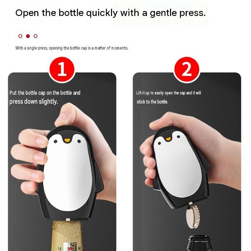 2 pcs Penguin-shaped design Bottle Opener - Stainless Steel and Plastic view 7