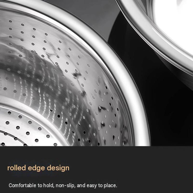 Large size Multifunctional Stainless Steel Vegetable Slicer and Grater Bowl view 7