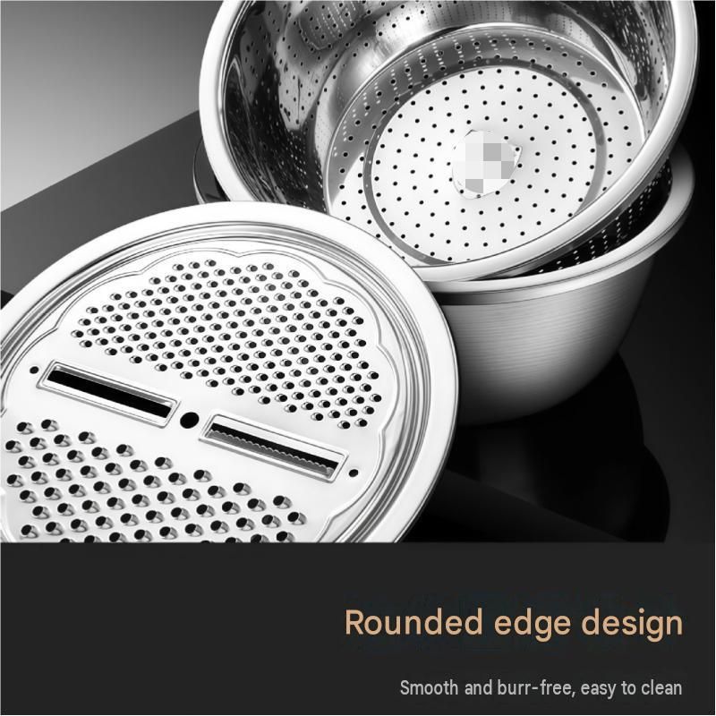 Small size Multifunctional Stainless Steel Vegetable Slicer and Grater Bowl view 6