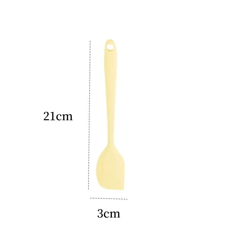 Yellow Small size One-Piece Silicone Spatula with Metal Core - Heat Resistant