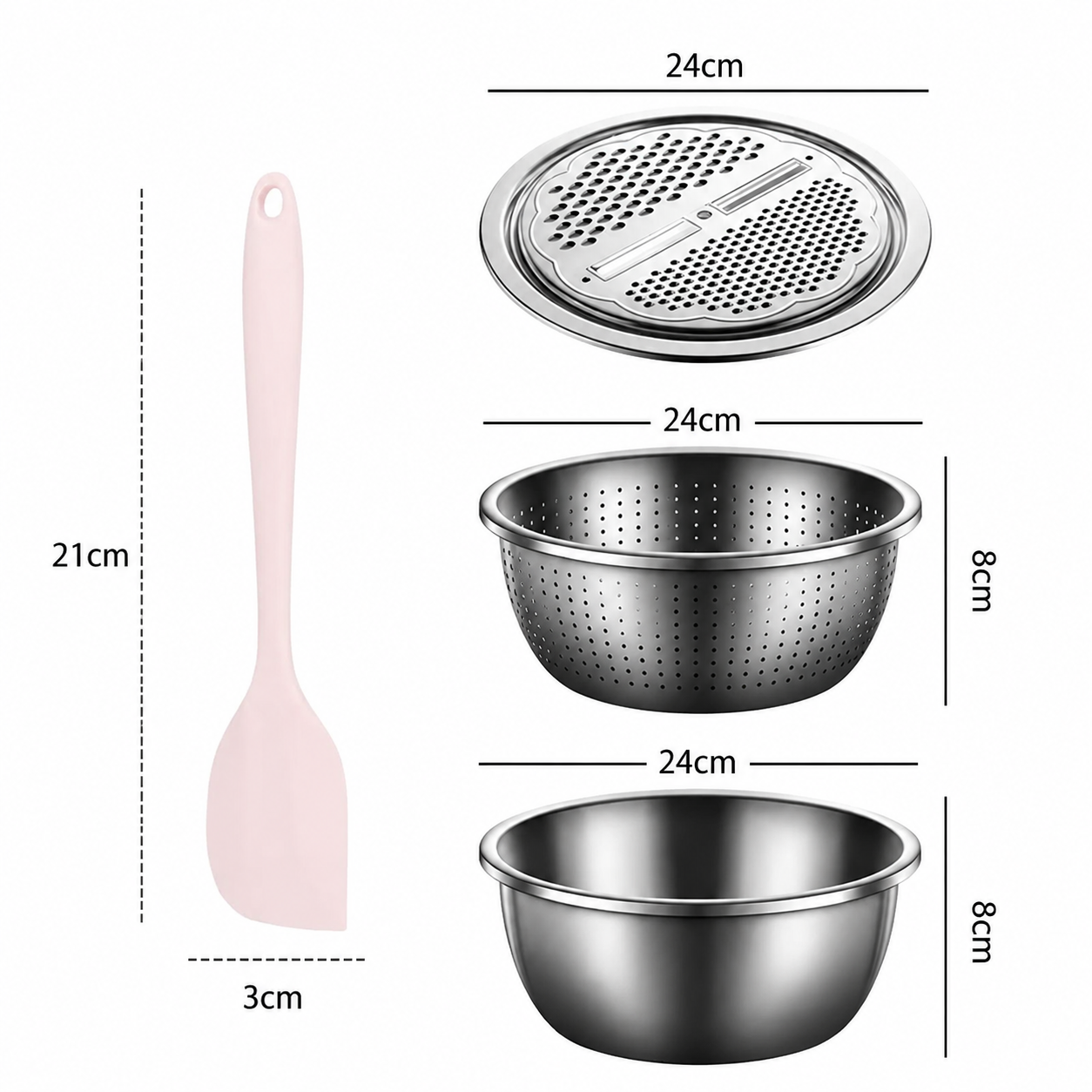 Home Salad Preparation Kit-Multifunctional Stainless Steel Vegetable Grater