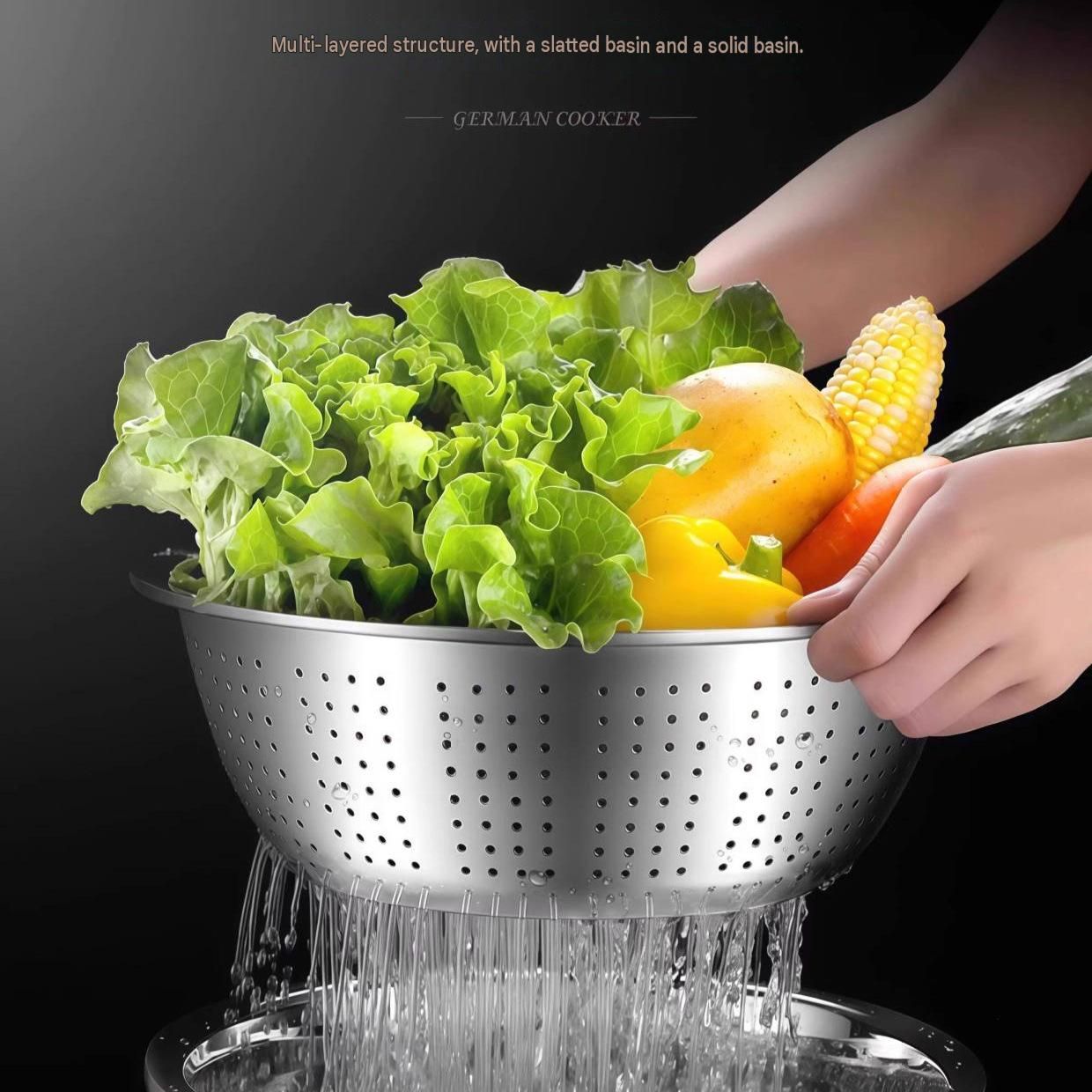 Home Salad Preparation Kit-Multifunctional Stainless Steel Vegetable Grater view 5