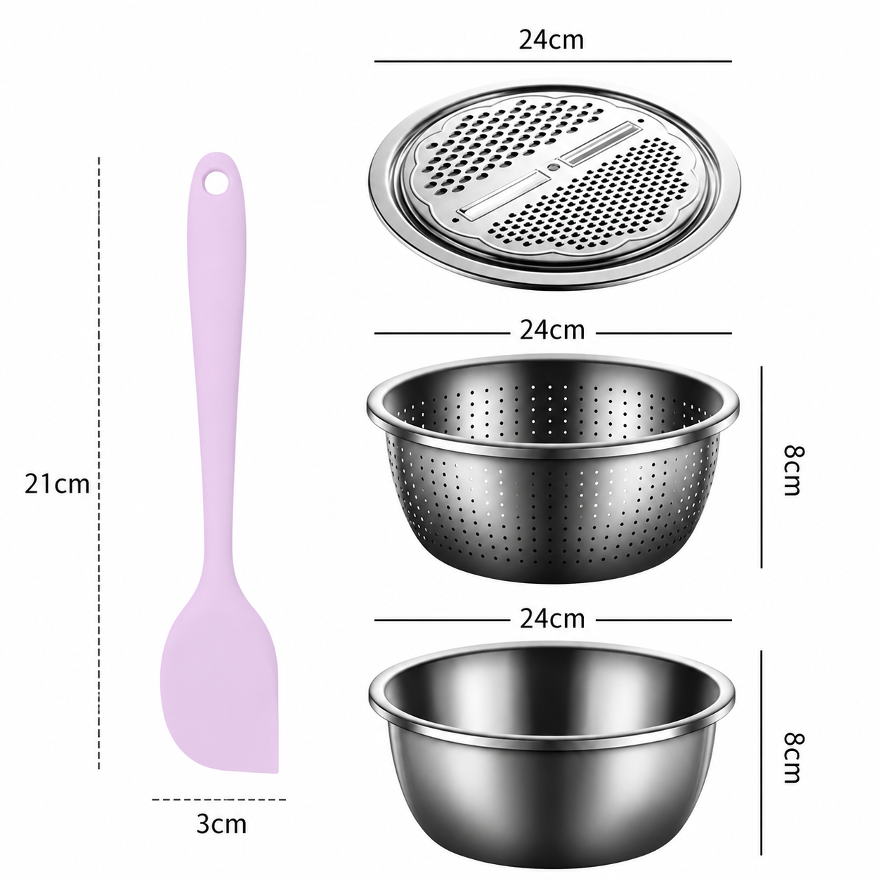 Home Salad Preparation Kit-Multifunctional Stainless Steel Vegetable Grater