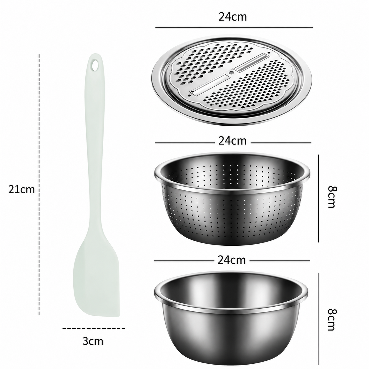 Home Salad Preparation Kit-Multifunctional Stainless Steel Vegetable Grater