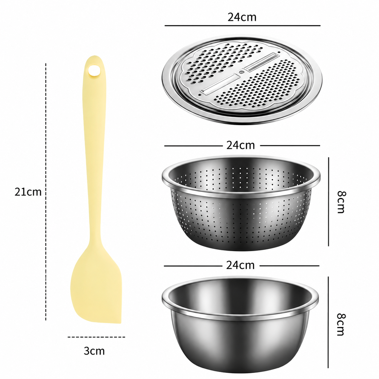 Home Salad Preparation Kit-Multifunctional Stainless Steel Vegetable Grater