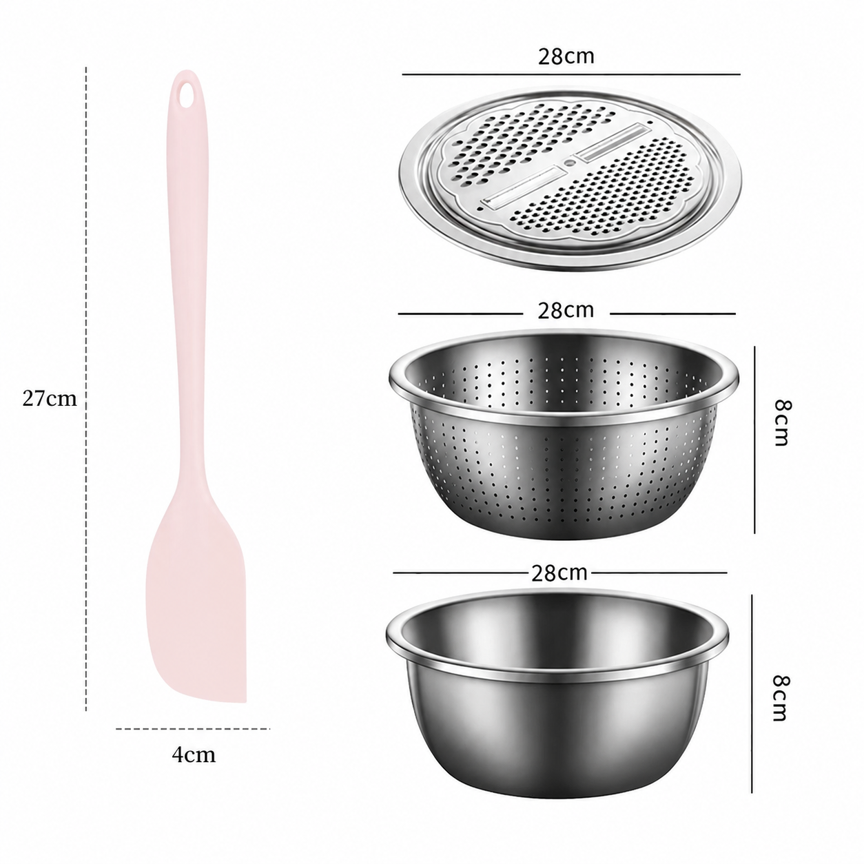 Home Salad Preparation Kit-Multifunctional Stainless Steel Vegetable Grater