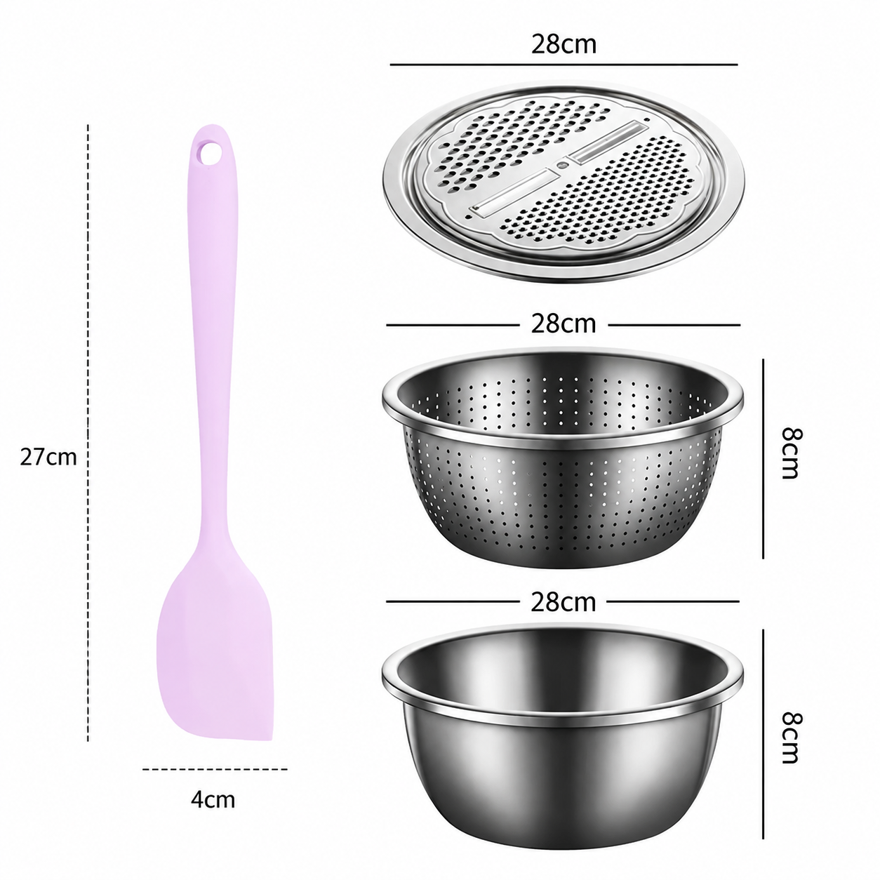 Home Salad Preparation Kit-Multifunctional Stainless Steel Vegetable Grater