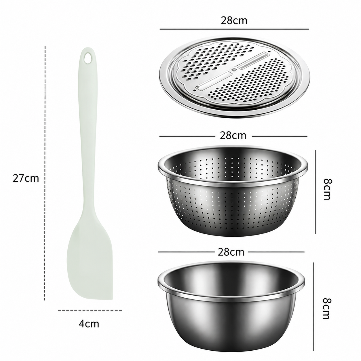 Home Salad Preparation Kit-Multifunctional Stainless Steel Vegetable Grater