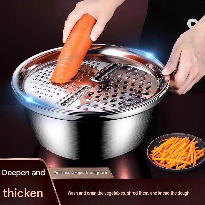 Home Salad Preparation Kit-Multifunctional Stainless Steel Vegetable Grater view 2