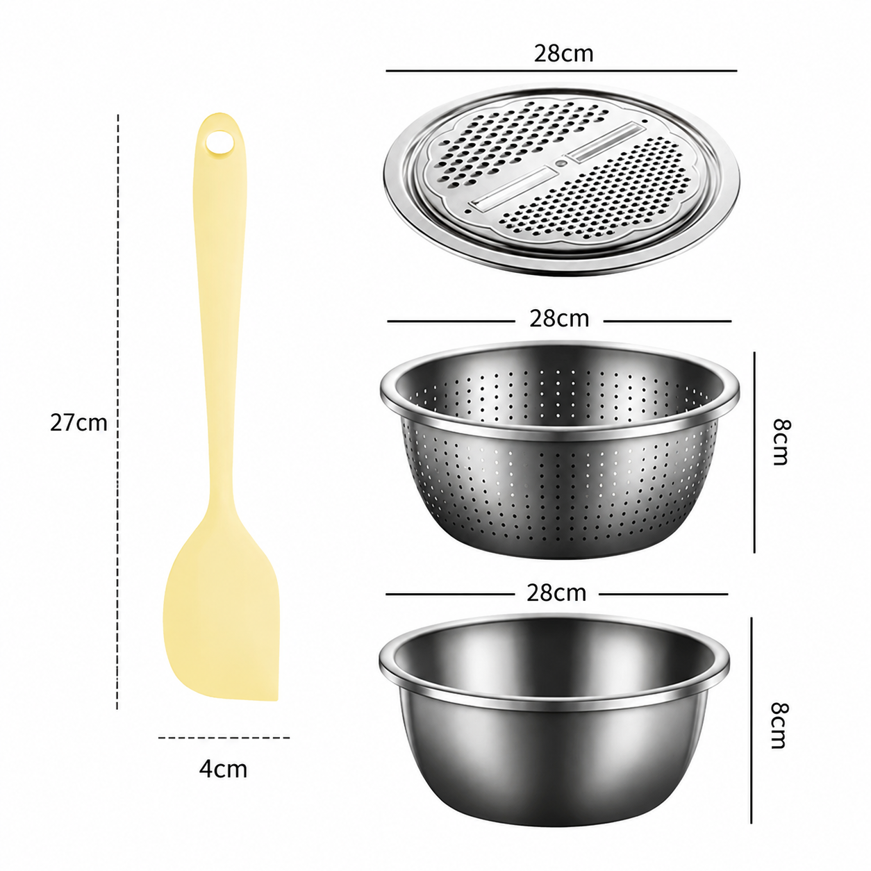 Home Salad Preparation Kit-Multifunctional Stainless Steel Vegetable Grater