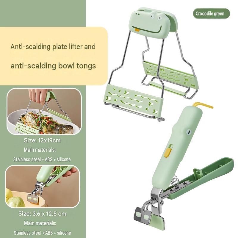 Anti-Scald Dish Lifter and Bowl Gripper Set - Adjustable Silicone Grip view 2