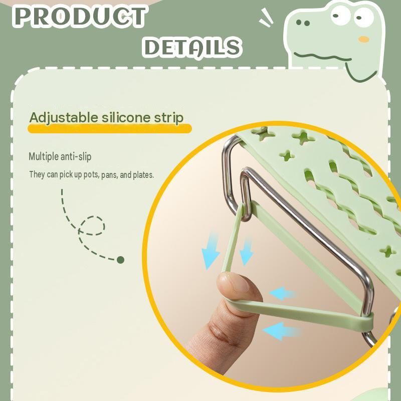 Crocodile shape Kitchen Heat Resistant Set - Adjustable Stainless Steel Plate view 6