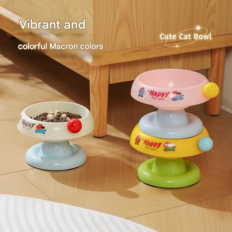 Pink and Blue Elevated Pet Food Bowl - Stainless Steel Insert view 5