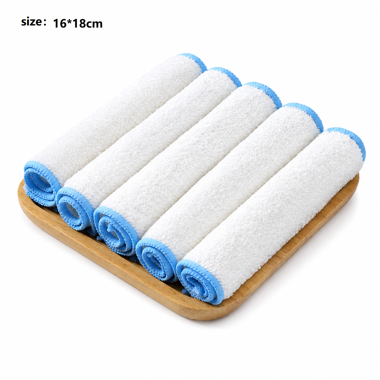 5-pcs 16*18cm Bamboo Fiber Kitchen Dishcloth - Non-Stick Oil Resistant
