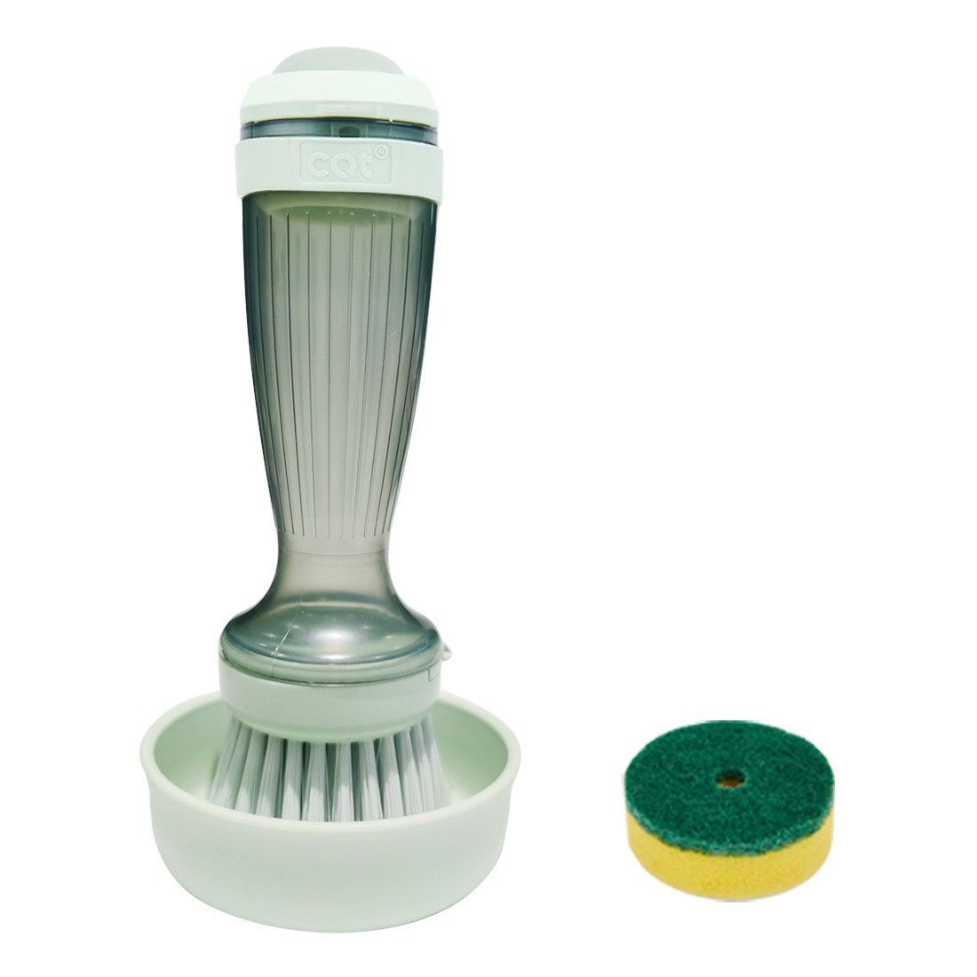 Green Liquid Dispensing Kitchen Brush - 120ml Handle Reservoir