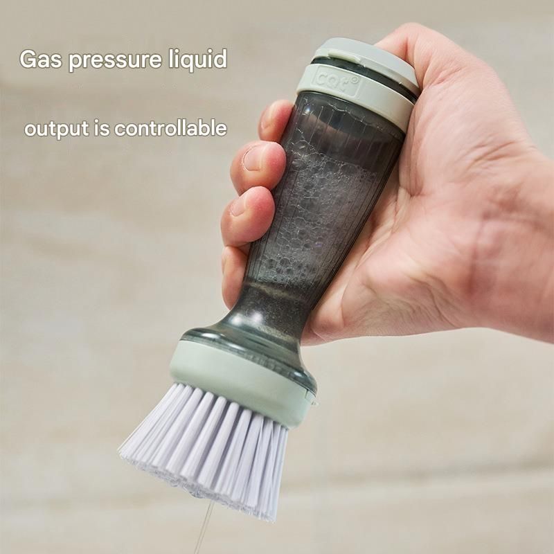 Green Liquid Dispensing Kitchen Brush - 120ml Handle Reservoir view 3