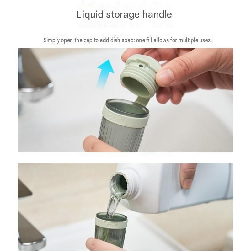 Green Liquid Dispensing Kitchen Brush - 120ml Handle Reservoir view 6