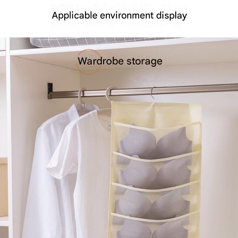Grey Double-Sided Hanging Underwear Organizer（12 pockets on the front + 18 view 9