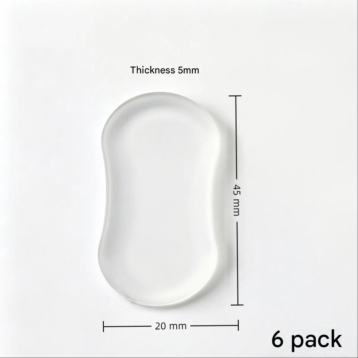 Small size 6 pack Toilet Seat Bumpers Transparent PU Gel Pads - Anti-Slip