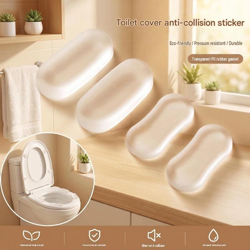 Small size 6 pack Toilet Seat Bumpers Transparent PU Gel Pads - Anti-Slip view 2
