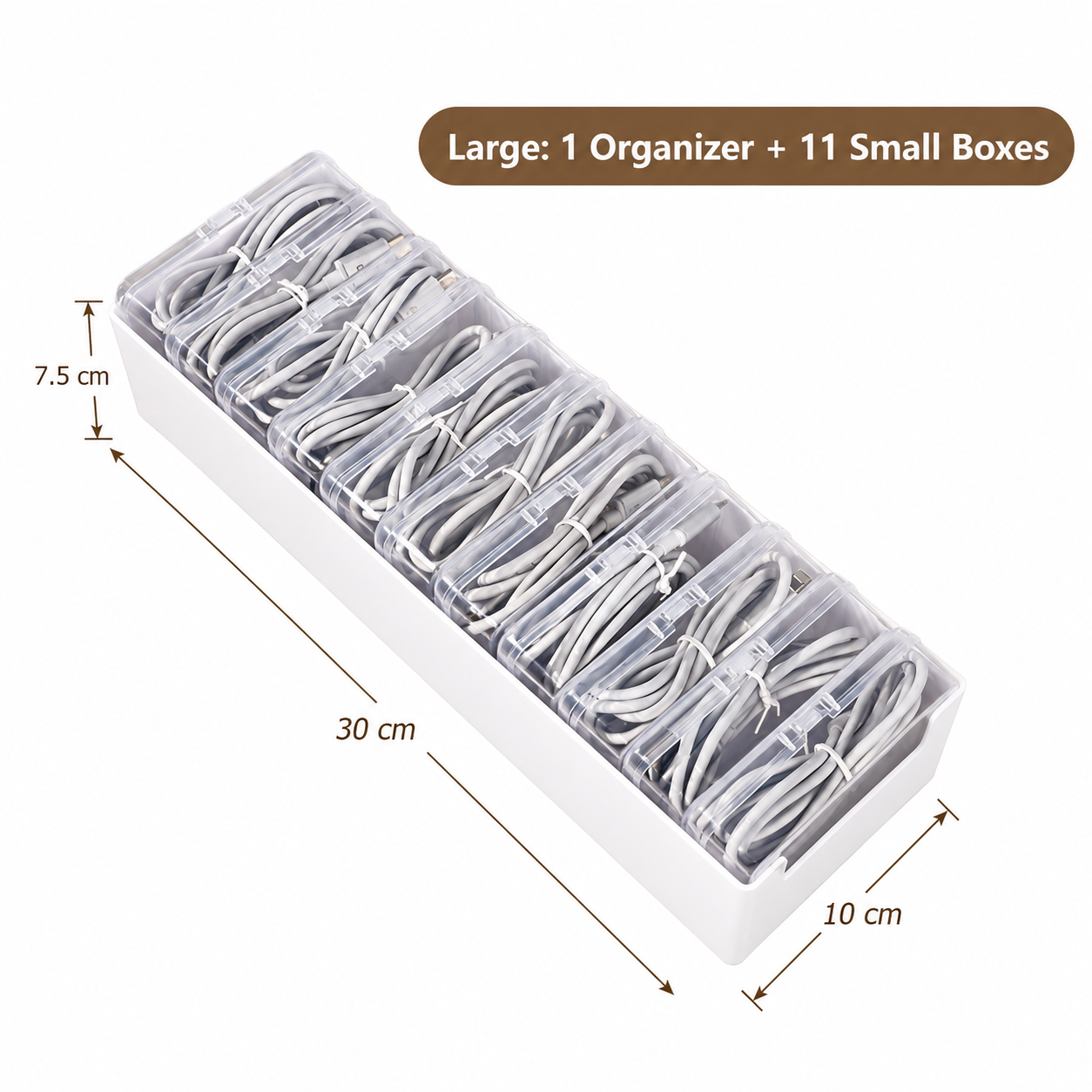 White Storage Box Set（Large storage box + 11 small inner boxes） - Transparent